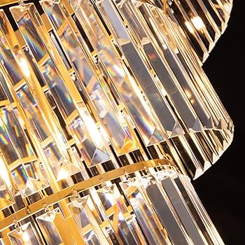 HI-GOLD - ys53 TOCHIC Gold Crystal Chandelier for Living Room, 31.5 inch 5